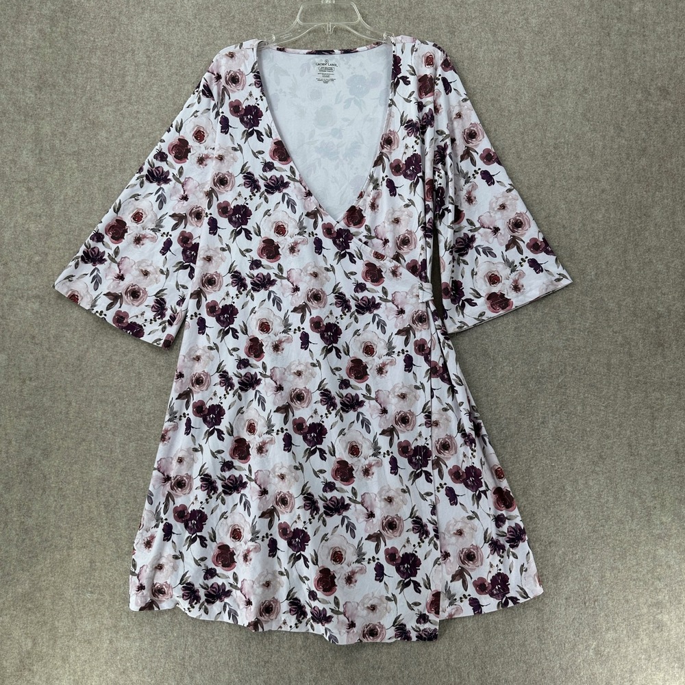 Caden Lane Floral Wrap‎ Dress OS Fairy Soft Girl Cottagecore Prairie Stretch